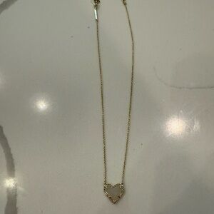 Kendra Scott Ari Heart Gold Pendant Necklace in Iridescent Drusy